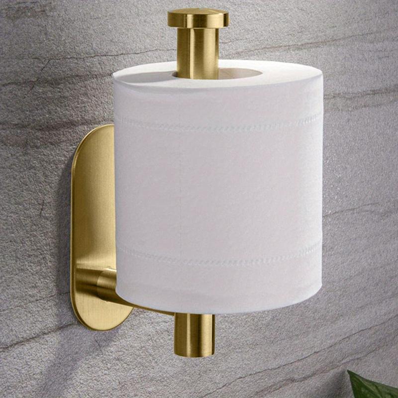 Golden Toilet Paper Holder Wall Mounted Bathroom Storage Rack