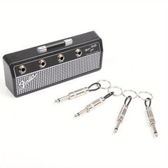 Retro Guitar Key Hanger 4 Plugs Adhesive Holder