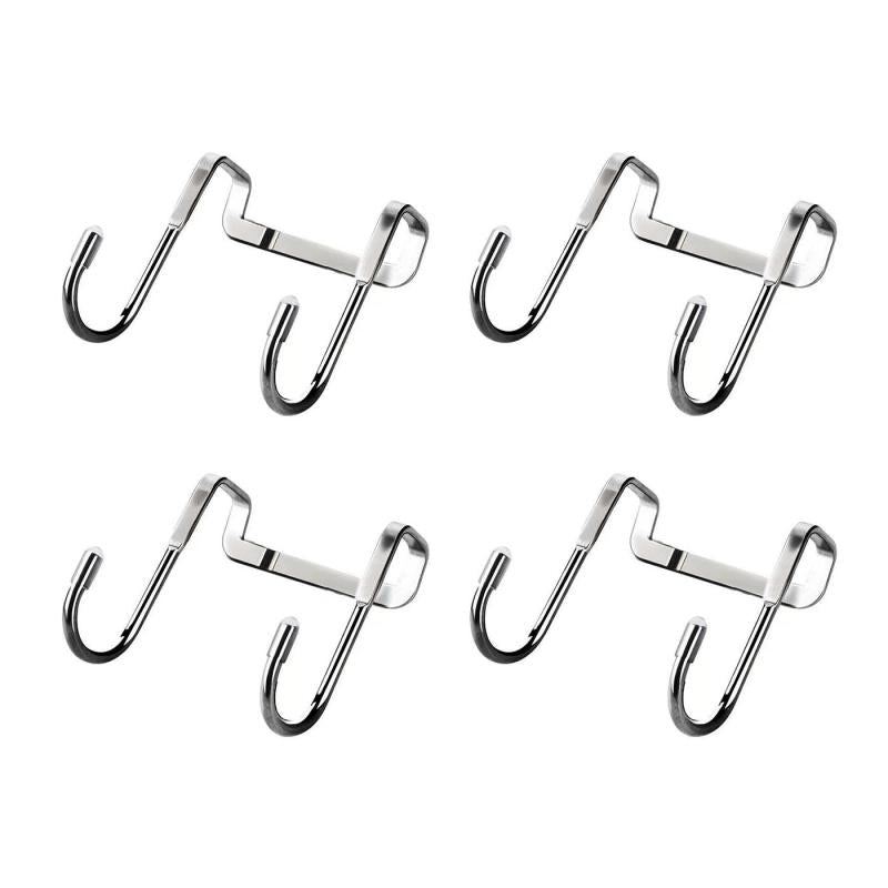 4pcs Stainless Steel Cabinet Hooks - Bathroom and Bedroom Organizer