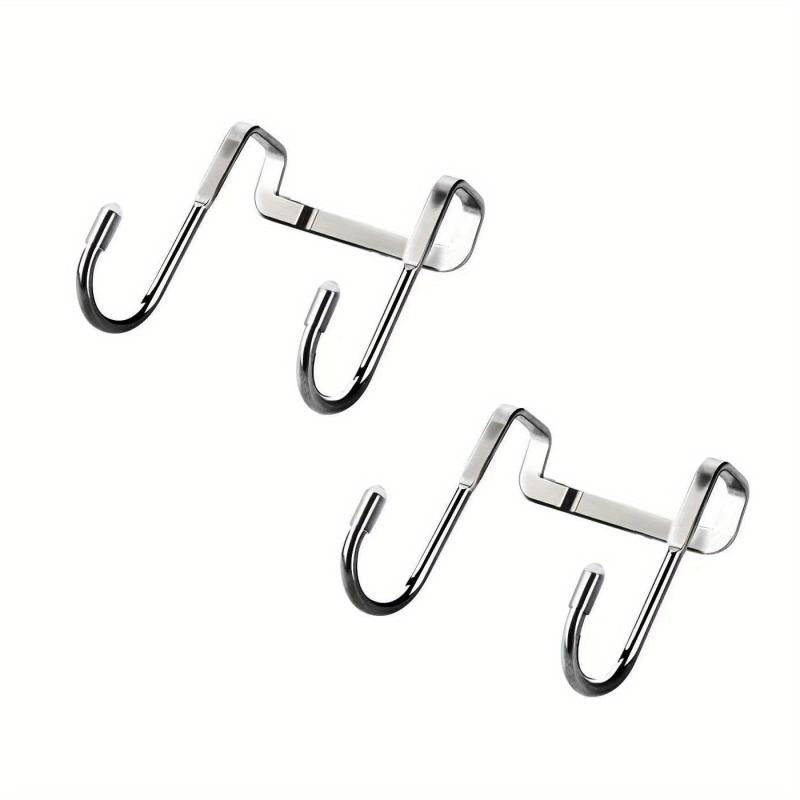 4pcs Stainless Steel Cabinet Hooks - Bathroom and Bedroom Organizer