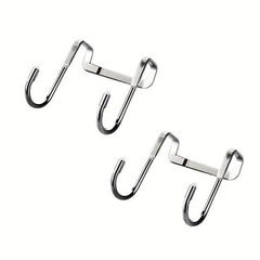 4pcs Stainless Steel Cabinet Hooks - Bathroom and Bedroom Organizer