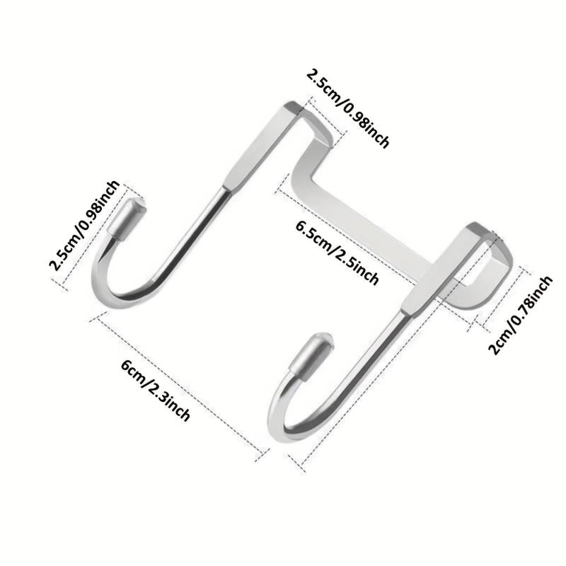 4pcs Stainless Steel Cabinet Hooks - Bathroom and Bedroom Organizer