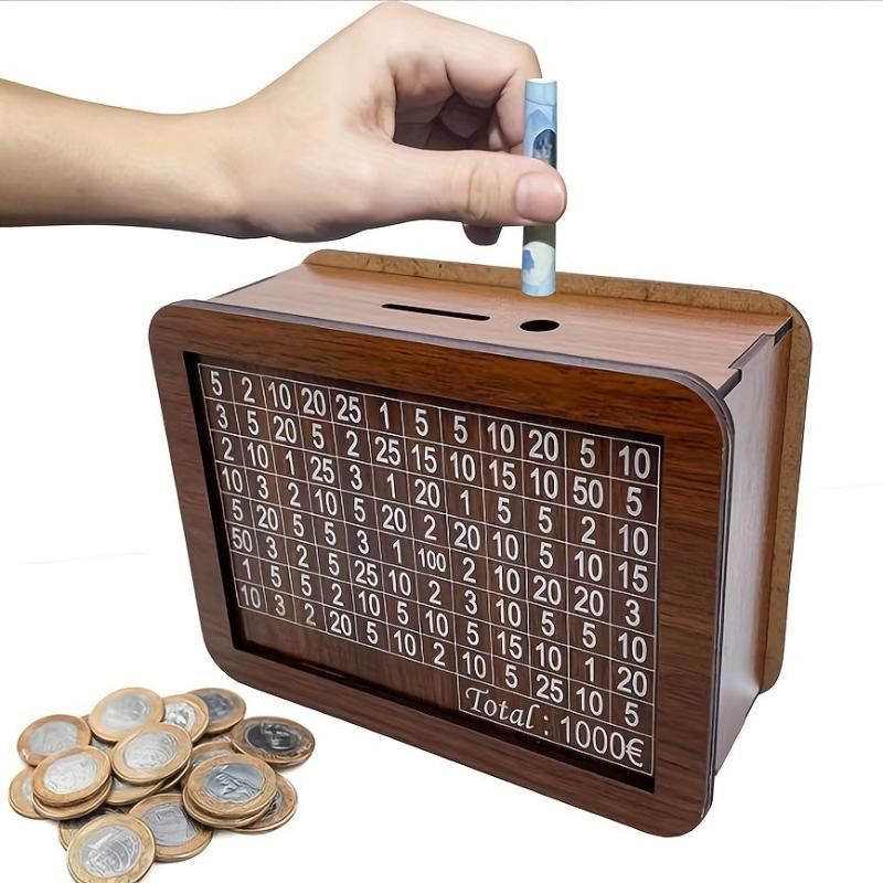 Vintage Wooden Money Box with Counter Coin Bank for Kids - Perfect Gift