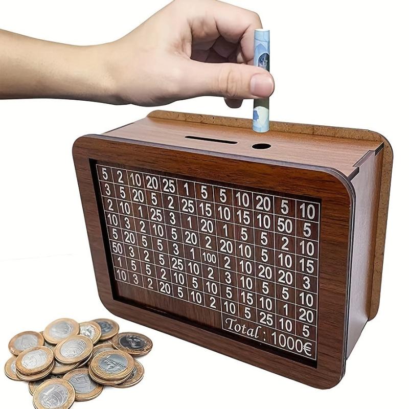 Vintage Wooden Money Box with Counter Coin Bank for Kids - Perfect Gift