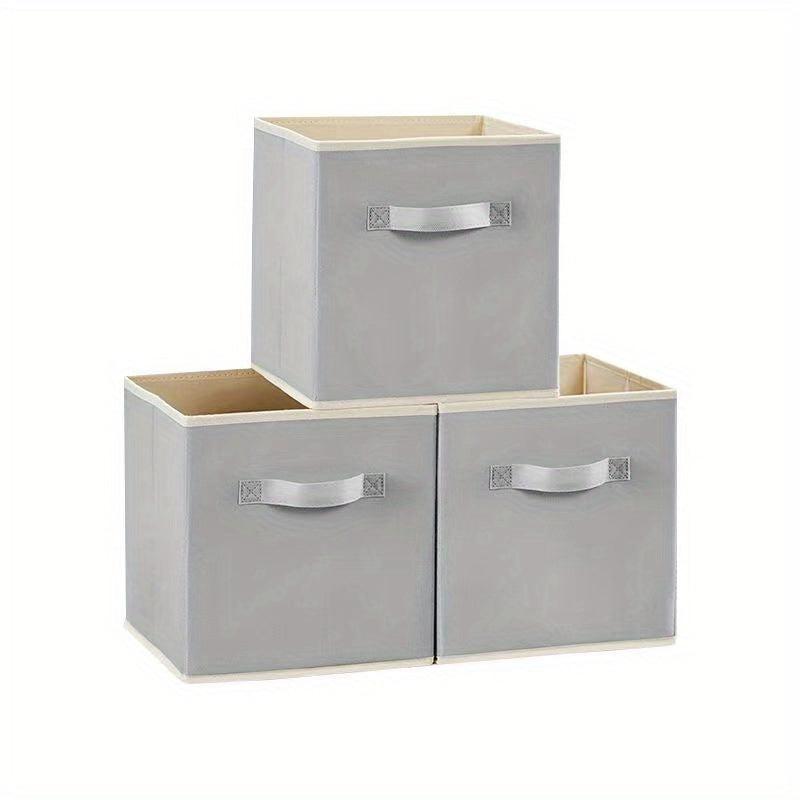 3pcs 27 Storage Cubes Foldable Storage Bins With Handles Fabric