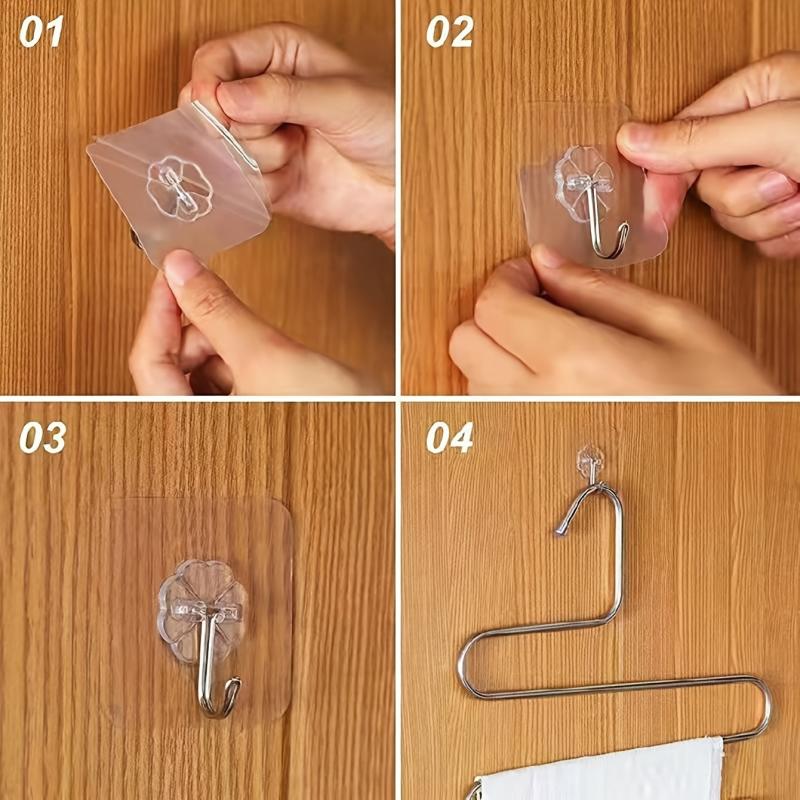 Adhesive Hooks Kitchen Wall Hooks Nail Sticky Hangers Stainless Hooks Heavy Duty