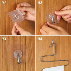 Adhesive Hooks Kitchen Wall Hooks Nail Sticky Hangers Stainless Hooks Heavy Duty