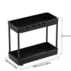Under Sink Double Layer Stainless Steel Storage Rack