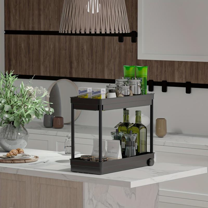 Under Sink Double Layer Stainless Steel Storage Rack