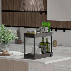 Under Sink Double Layer Stainless Steel Storage Rack