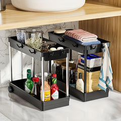 Under Sink Double Layer Stainless Steel Storage Rack