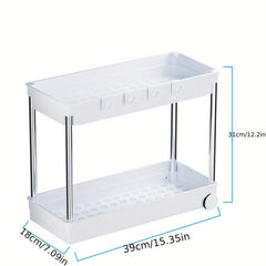 Under Sink Double Layer Stainless Steel Storage Rack
