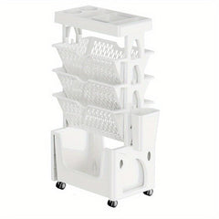 5-6 Layers Table Side Storage Basket with Caster Wheels