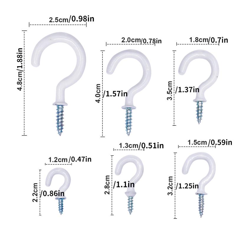70pcs Heavy Duty Screw Hooks for Hanging Outdoor Lights Plants