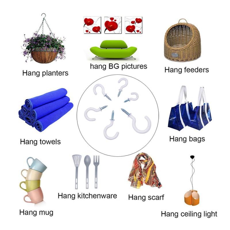 70pcs Heavy Duty Screw Hooks for Hanging Outdoor Lights Plants