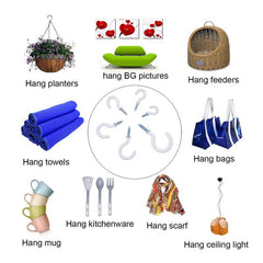 70pcs Heavy Duty Screw Hooks for Hanging Outdoor Lights Plants
