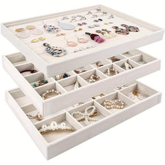 Portable Velvet Jewelry Tray Stackable Jewelry Holder