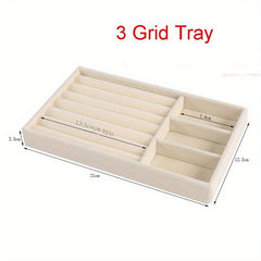 Portable Velvet Jewelry Tray Stackable Jewelry Holder