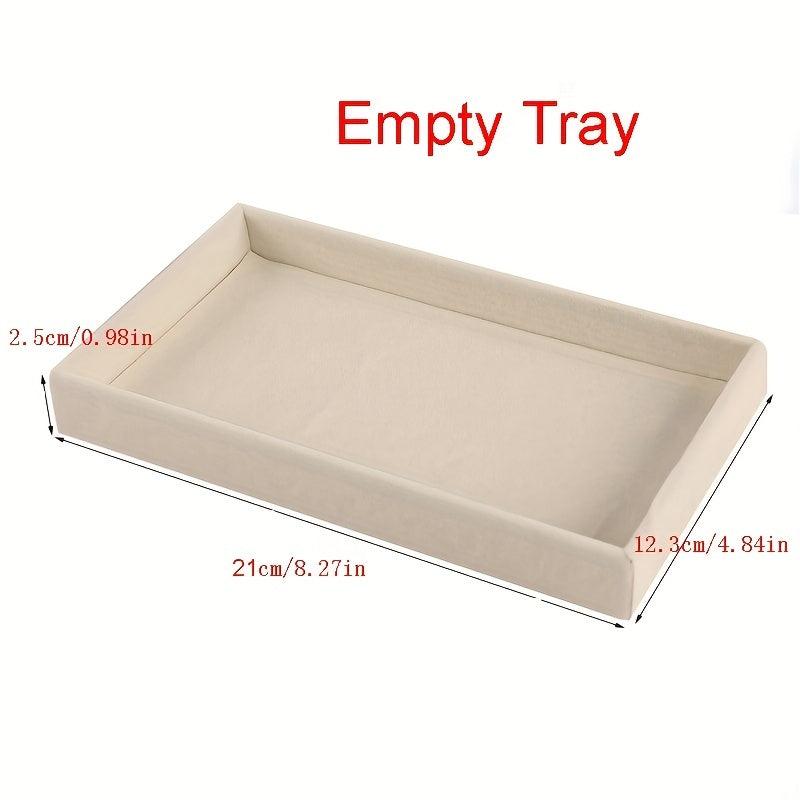 Portable Velvet Jewelry Tray Stackable Jewelry Holder