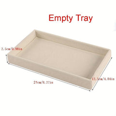 Portable Velvet Jewelry Tray Stackable Jewelry Holder