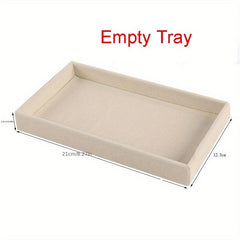 Portable Velvet Jewelry Tray Stackable Jewelry Holder