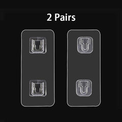 5pairs Double Side Adhesive Wall Hook Transparent Fixing Hook For Socker Router
