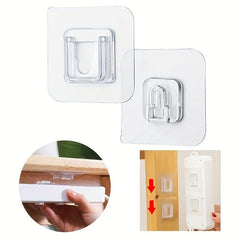 5pairs Double Side Adhesive Wall Hook Transparent Fixing Hook For Socker Router