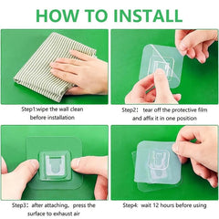 5pairs Double Side Adhesive Wall Hook Transparent Fixing Hook For Socker Router