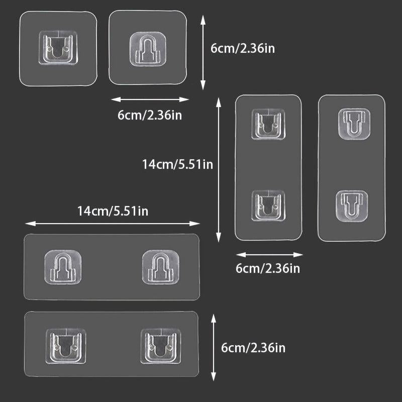 5pairs Double Side Adhesive Wall Hook Transparent Fixing Hook For Socker Router