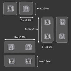 5pairs Double Side Adhesive Wall Hook Transparent Fixing Hook For Socker Router