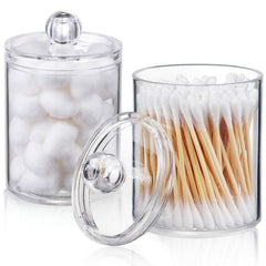 Clear Plastic Swab Holders With Lid - Dust-proof Storage Jars