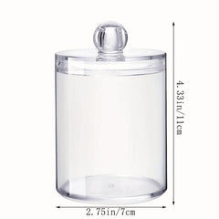 Clear Plastic Swab Holders With Lid - Dust-proof Storage Jars
