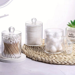 Clear Plastic Swab Holders With Lid - Dust-proof Storage Jars