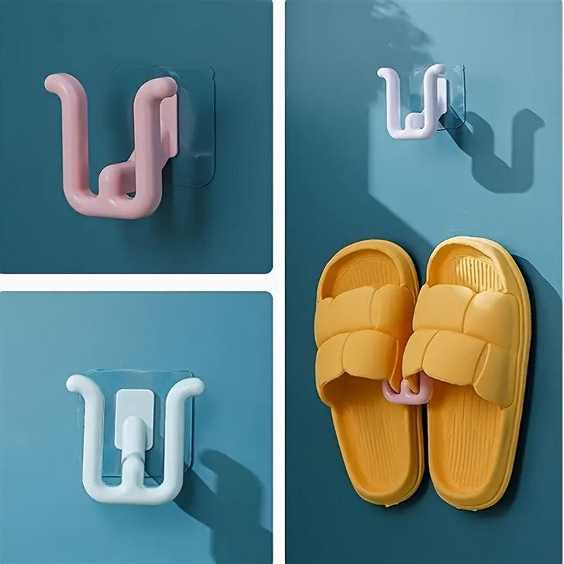 Bathroom Slipper Rack Wall Mounted Double Head Hook Bathroom Accessories