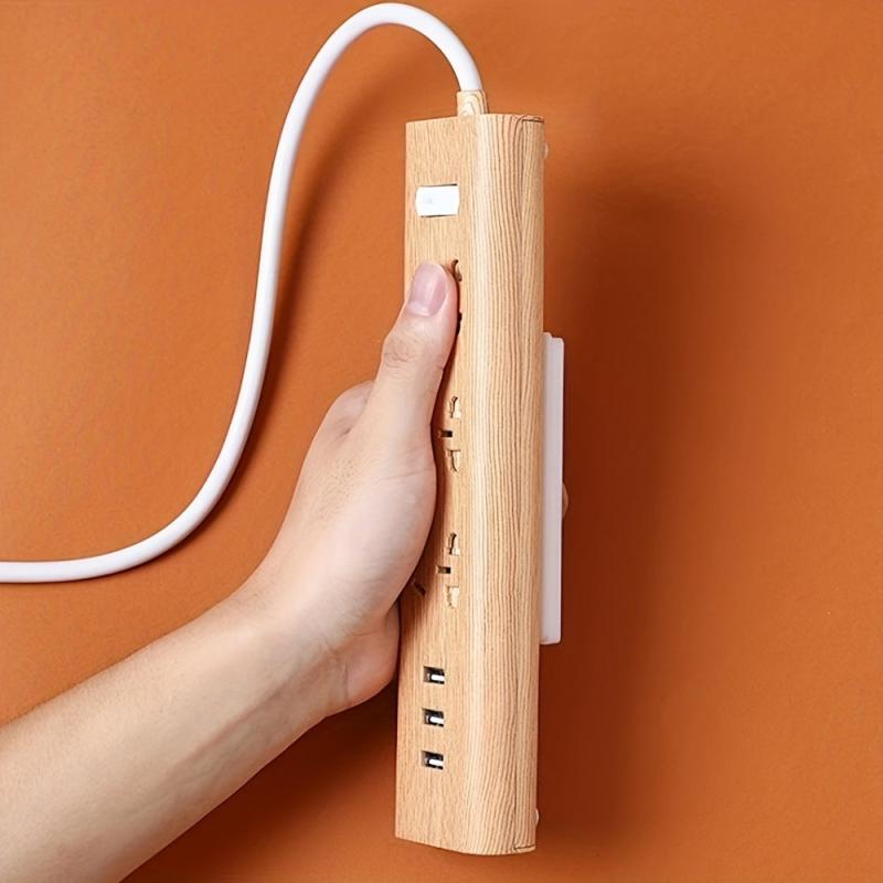 Wall Mounted Plug Fixer Power Strip Holder with Socket Router Protection Cover