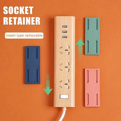 Wall Mounted Plug Fixer Power Strip Holder with Socket Router Protection Cover