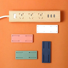 Wall Mounted Plug Fixer Power Strip Holder with Socket Router Protection Cover