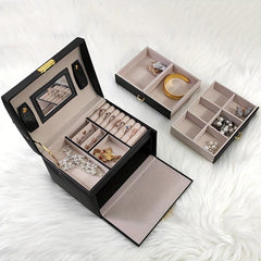 Portable Jewelry Box Large Capacity Organizer Drawer Storage Box