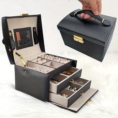 Portable Jewelry Box Large Capacity Organizer Drawer Storage Box