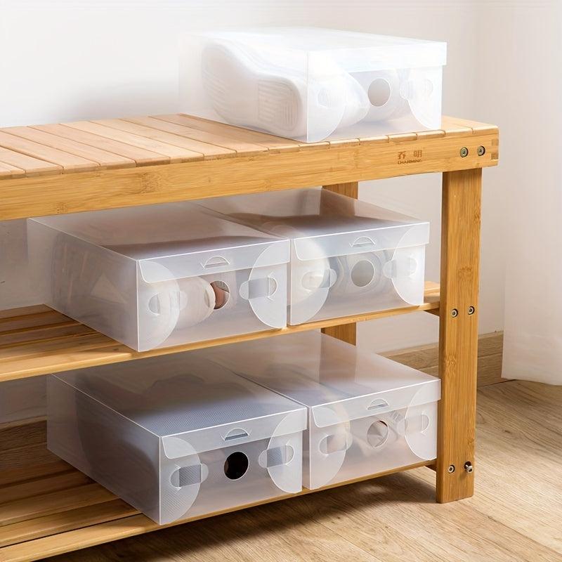 10pc Transparent Shoe Storage Box Dustproof Stackable Container