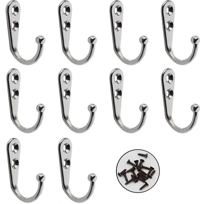10pcs Retro Wall Hooks Heavy Duty for Coats and Bathroom Accessories