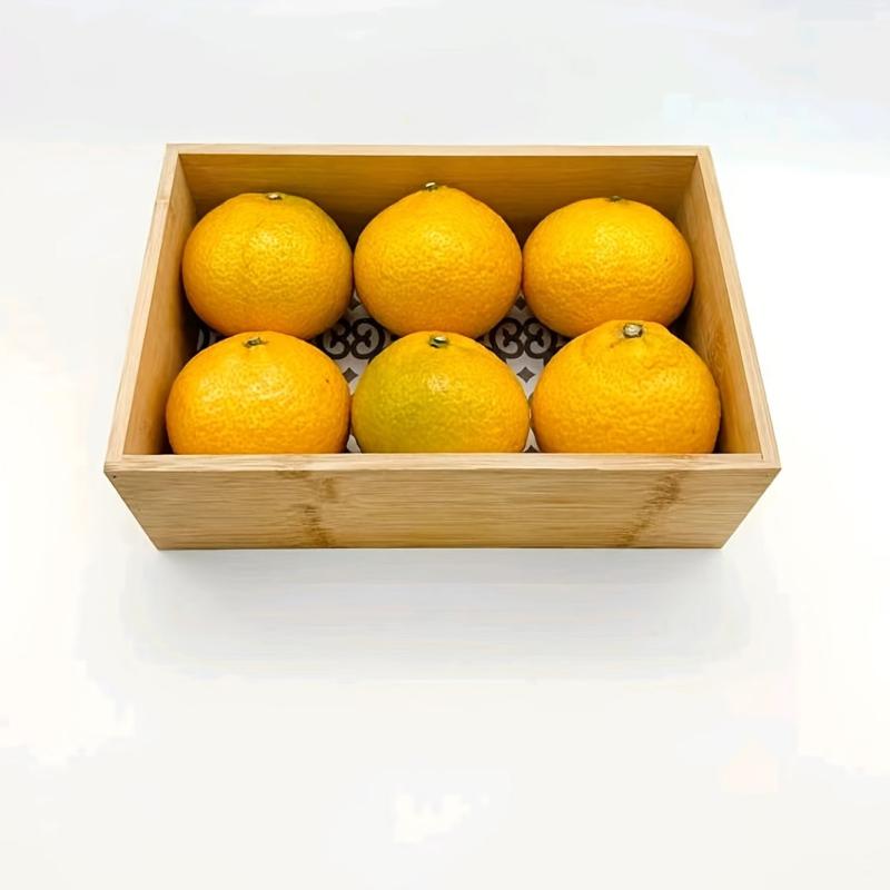 Bamboo Storage Basket for Snacks Toiletry Sundries
