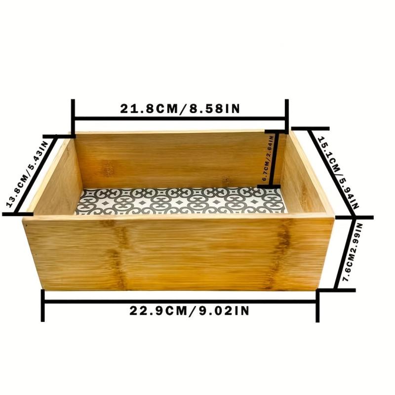 Bamboo Storage Basket for Snacks Toiletry Sundries