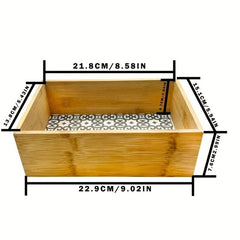 Bamboo Storage Basket for Snacks Toiletry Sundries