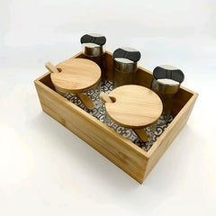 Bamboo Storage Basket for Snacks Toiletry Sundries