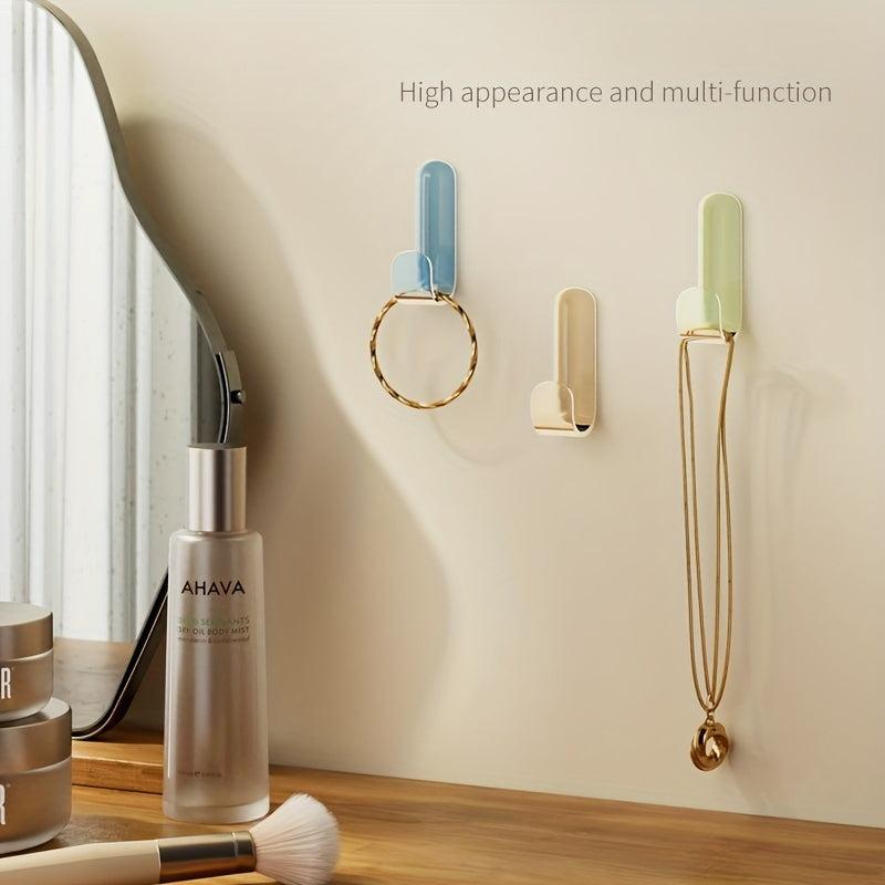 6pcs Translucent Sticky Wall Hook Self Adhesive J Shaped Coat Hook