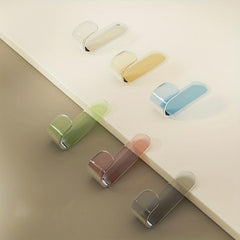 6pcs Translucent Sticky Wall Hook Self Adhesive J Shaped Coat Hook