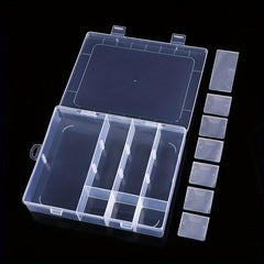 Clear Plastic Storage Box with 14 Detachable Grids for Makeup Jewelry Beads
