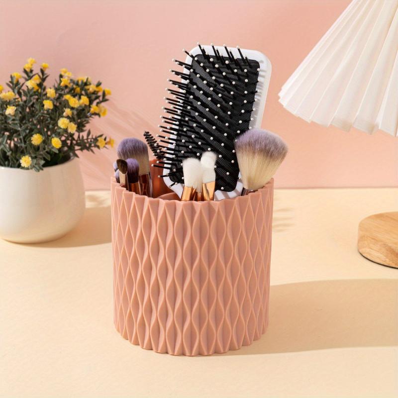Rotating Makeup Brush Storage Box Desktop Pen Holder Organizer