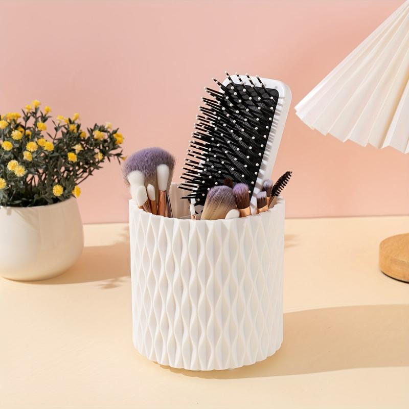 Rotating Makeup Brush Storage Box Desktop Pen Holder Organizer